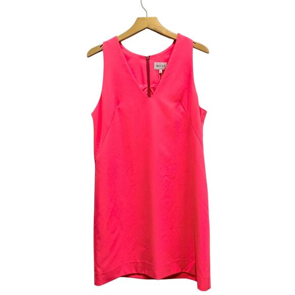Milly Sleeveless V-Neck Shift Dress Hot Pink Shift Dress size 10 NWT - Picture 1 of 5